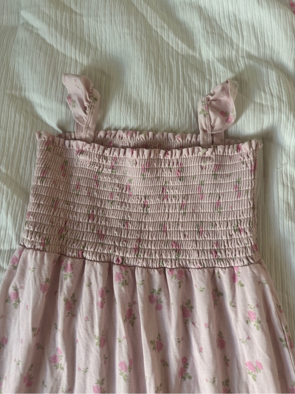 In my Jammers Pink Floral Smocked Romper - Picture 2 of 7
